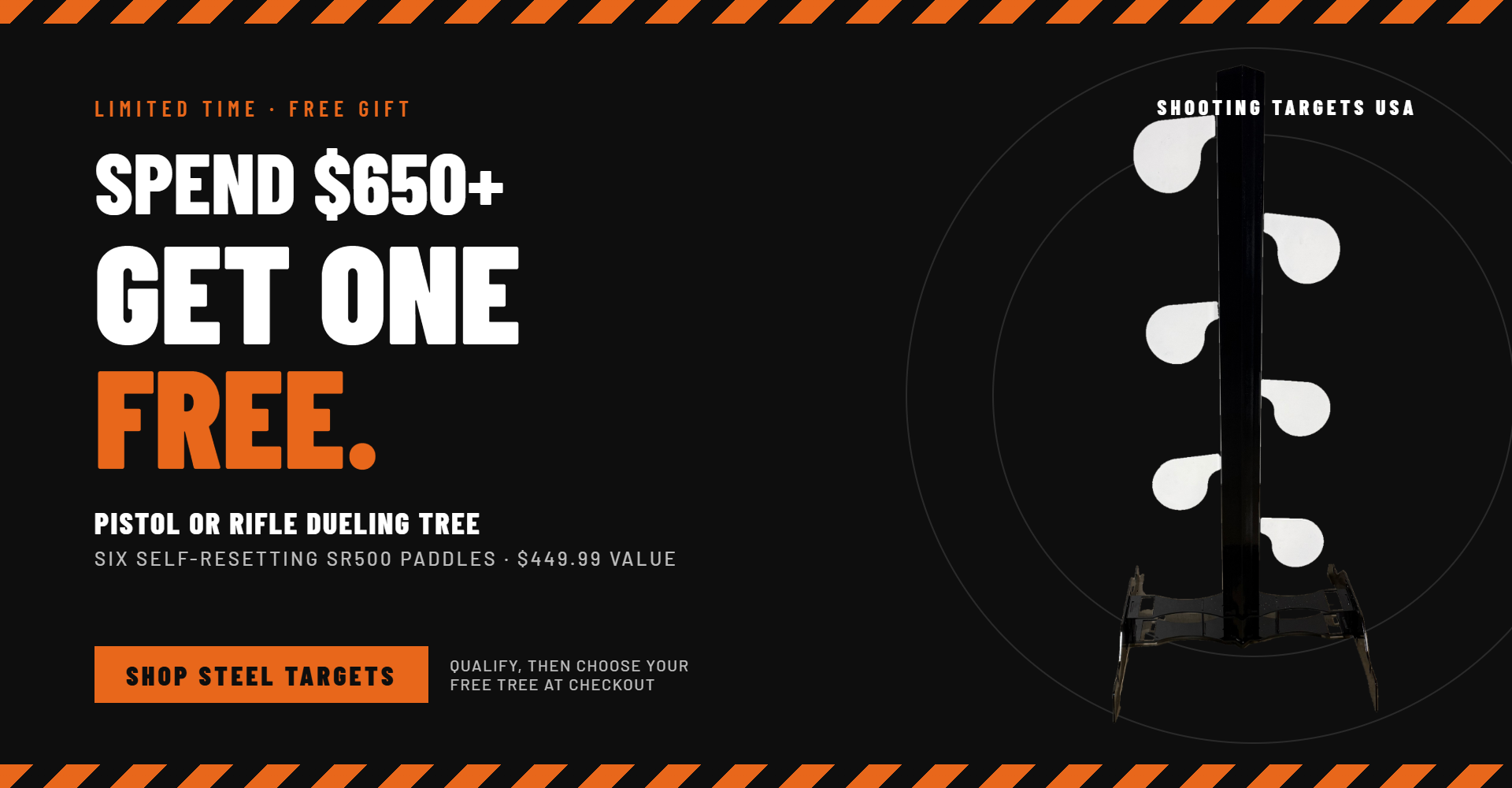 Spend $650 or more and choose a free Pistol or Rifle Dueling Tree