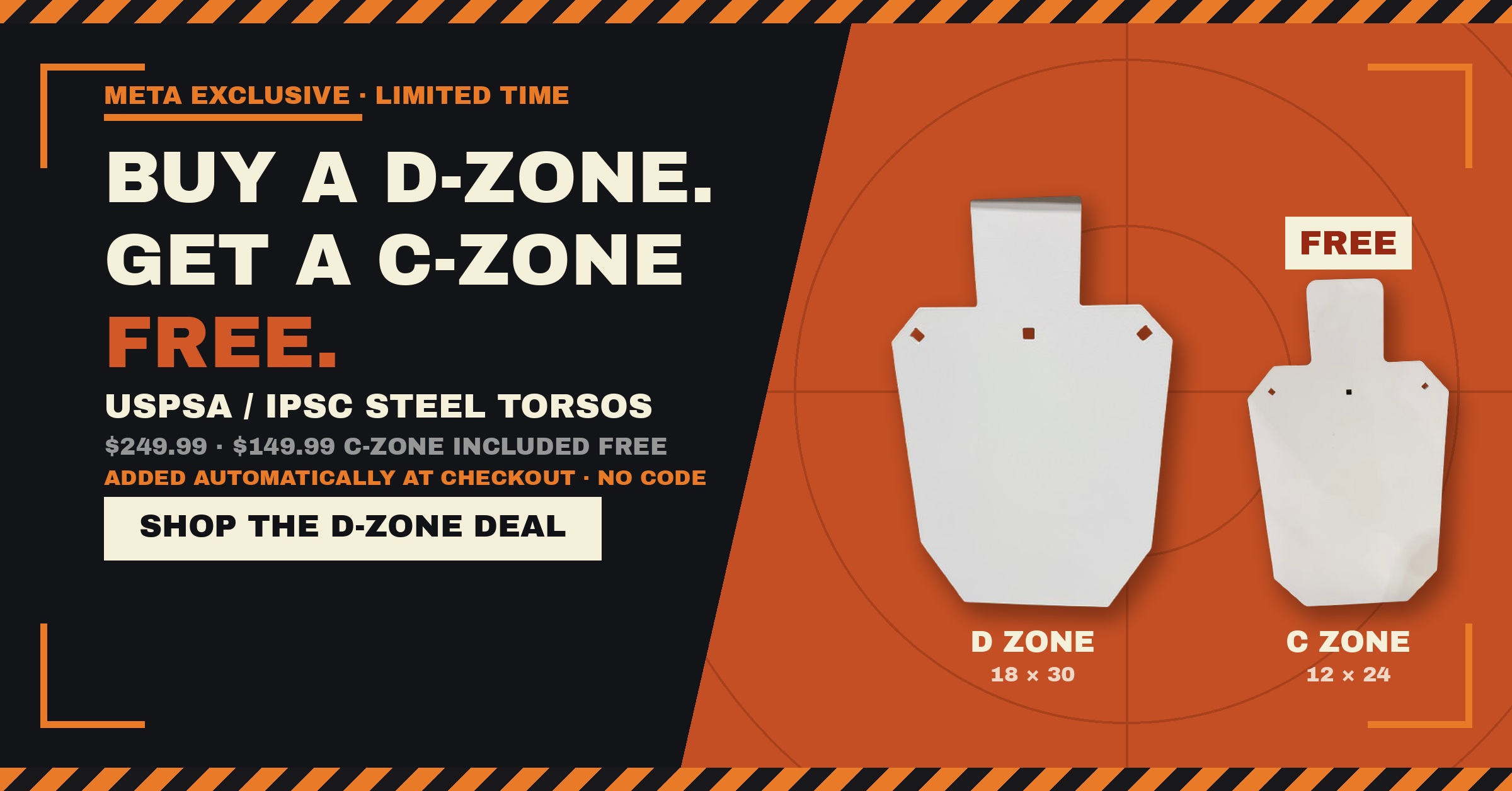 Buy a D-Zone USPSA or IPSC steel torso and get a C-Zone torso free