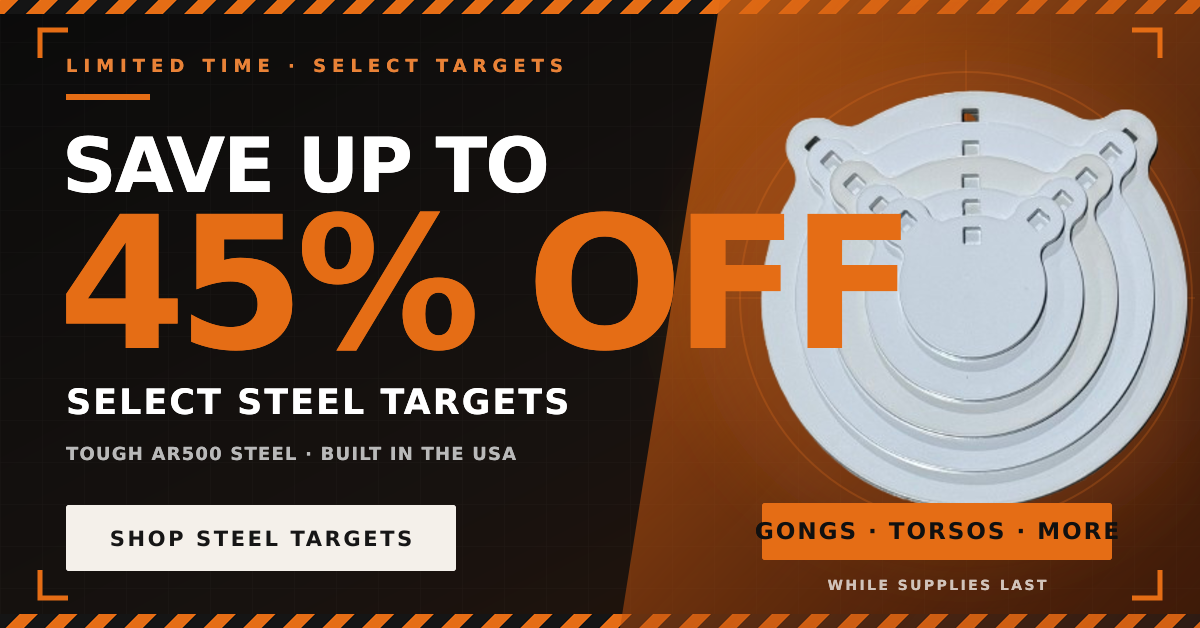 Save up to 45 percent on select steel targets