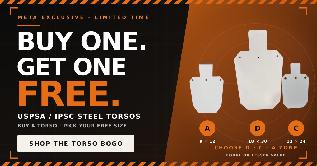 Buy one USPSA or IPSC steel torso and choose a D, C, or A Zone torso of equal or lesser value free